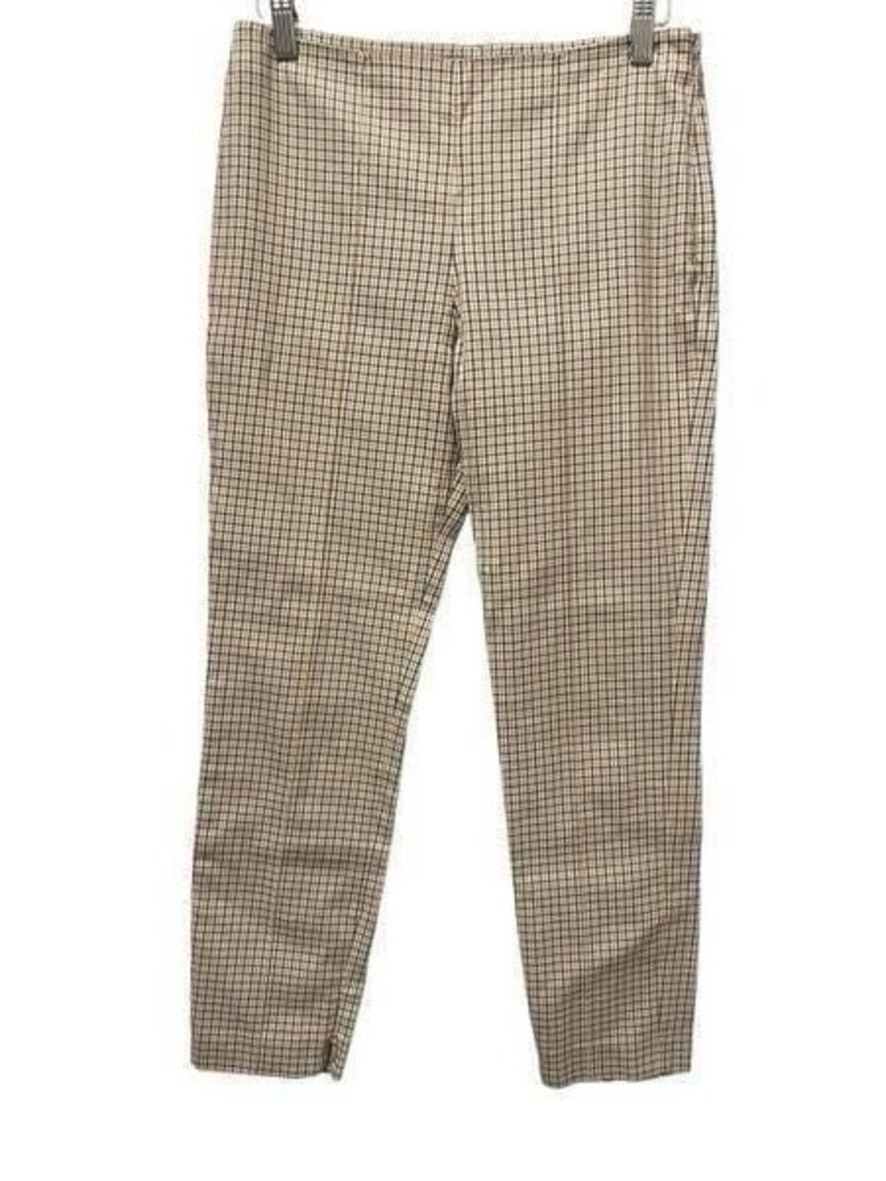 Theory Alettah Pant in Ainsley Check - Carob/Gobi Multi